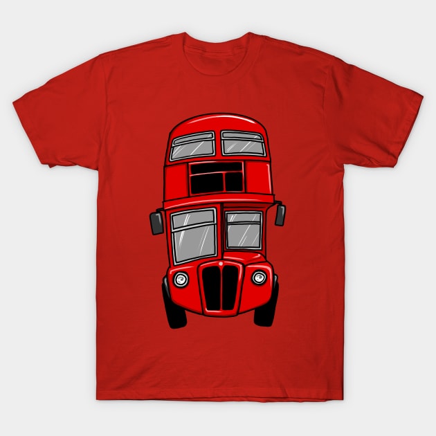 Red Vintage London Bus T-Shirt by y30man5